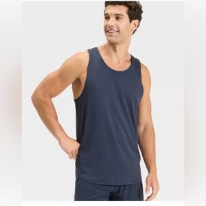 Men's Navy Tank Top Men's Linear Mesh Tank Top - All In Motion Navy Blue XL